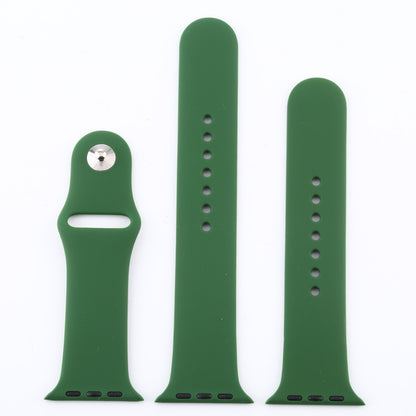 For Apple Watch Series 10 42mm / 9&8&7 41mm / SE 3&SE 2&6&SE&5&4 40mm / 3&2&1 38mm 3 in 1 Rubber Watch Band with Pin Buckle (Forest Green) by buy2fix