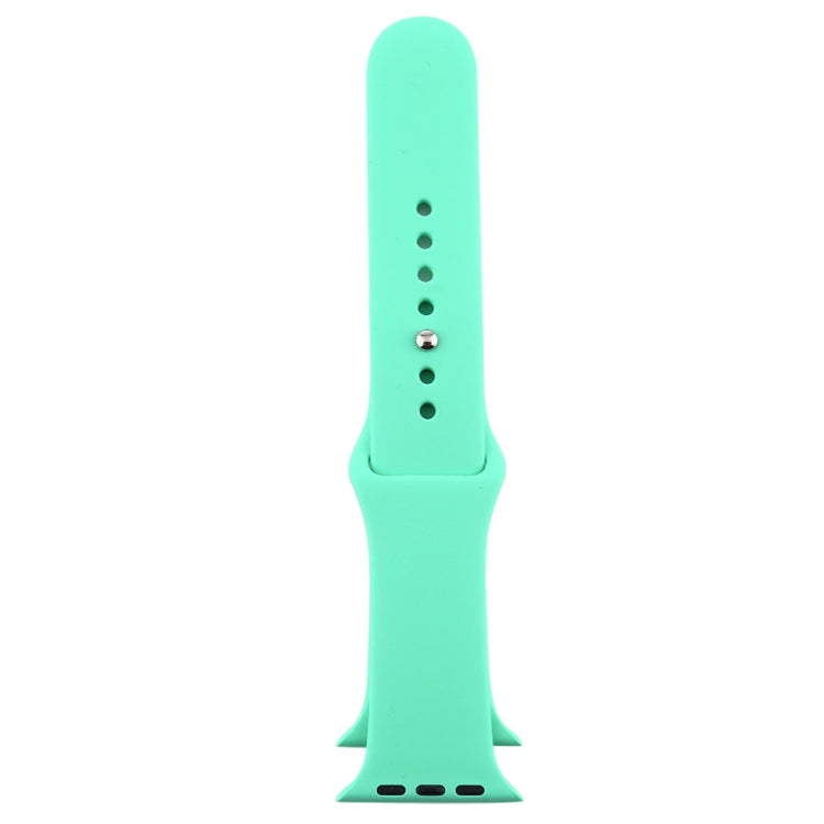 For Apple Watch Series 10 42mm / 9&8&7 41mm / SE 3&SE 2&6&SE&5&4 40mm / 3&2&1 38mm 3 in 1 Rubber Watch Band with Pin Buckle(Leave Fragrant Green) by buy2fix