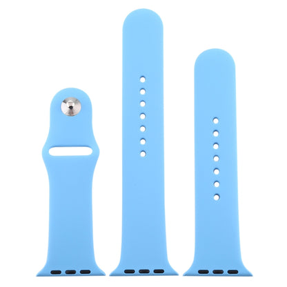 For Apple Watch Series 10 42mm / 9&8&7 41mm / SE 3&SE 2&6&SE&5&4 40mm / 3&2&1 38mm 3 in 1 Rubber Watch Band with Pin Buckle(Chrysanthemum Blue) by buy2fix