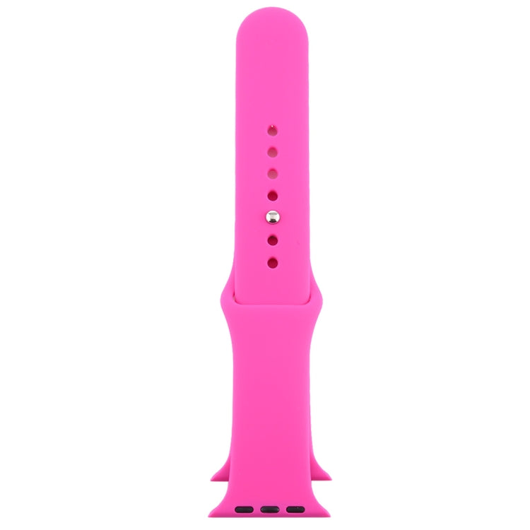 For Apple Watch Series 10 42mm / 9&8&7 41mm / SE 3&SE 2&6&SE&5&4 40mm / 3&2&1 38mm 3 in 1 Rubber Watch Band with Pin Buckle(Rose Red) by buy2fix