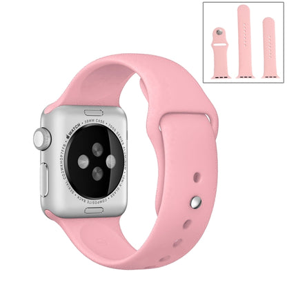 For Apple Watch Series 10 42mm / 9&8&7 41mm / SE 3&SE 2&6&SE&5&4 40mm / 3&2&1 38mm 3 in 1 Rubber Watch Band with Pin Buckle(Pink) by buy2fix