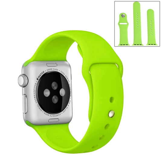 For Apple Watch Series 10 42mm / 9&8&7 41mm / SE 3&SE 2&6&SE&5&4 40mm / 3&2&1 38mm 3 in 1 Rubber Watch Band with Pin Buckle(Green) by buy2fix