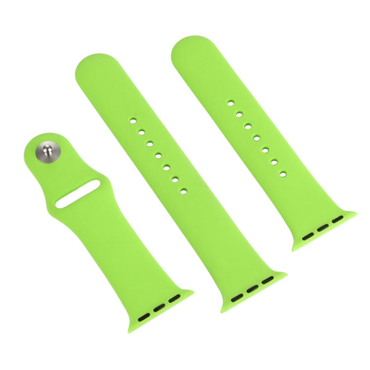 For Apple Watch Series 10 42mm / 9&8&7 41mm / SE 3&SE 2&6&SE&5&4 40mm / 3&2&1 38mm 3 in 1 Rubber Watch Band with Pin Buckle(Green) by buy2fix