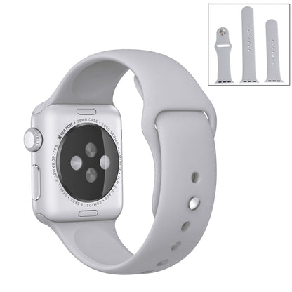 For Apple Watch Series 10 42mm / 9&8&7 41mm / SE 3&SE 2&6&SE&5&4 40mm / 3&2&1 38mm 3 in 1 Rubber Watch Band with Pin Buckle(Silver) by buy2fix