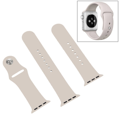 For Apple Watch Series 10 42mm / 9&8&7 41mm / SE 3&SE 2&6&SE&5&4 40mm / 3&2&1 38mm 3 in 1 Rubber Watch Band with Pin Buckle (Starlight) by buy2fix