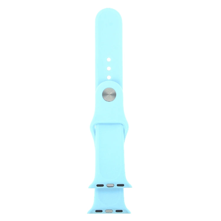For Apple Watch Series 10 42mm / 9&8&7 41mm / SE 3&SE 2&6&SE&5&4 40mm / 3&2&1 38mm 3 in 1 Rubber Watch Band with Pin Buckle(Baby Blue) by buy2fix