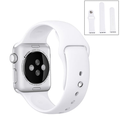 For Apple Watch Series 10 42mm / 9&8&7 41mm / SE 3&SE 2&6&SE&5&4 40mm / 3&2&1 38mm 3 in 1 Rubber Watch Band with Pin Buckle(White) by buy2fix