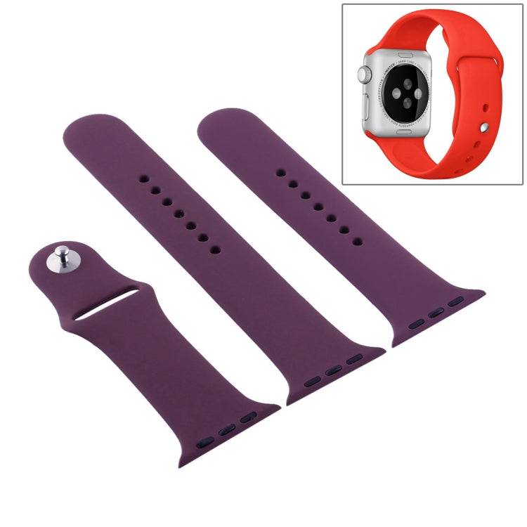 For Apple Watch Series 10 42mm / 9&8&7 41mm / SE 3&SE 2&6&SE&5&4 40mm / 3&2&1 38mm 3 in 1 Rubber Watch Band with Pin Buckle(Cherries) by buy2fix