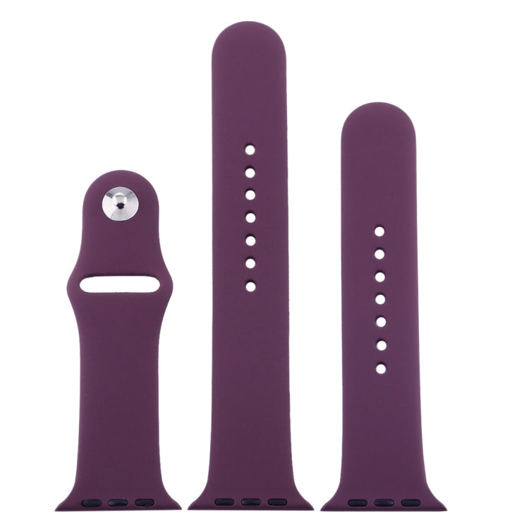 For Apple Watch Series 10 42mm / 9&8&7 41mm / SE 3&SE 2&6&SE&5&4 40mm / 3&2&1 38mm 3 in 1 Rubber Watch Band with Pin Buckle(Cherries) by buy2fix