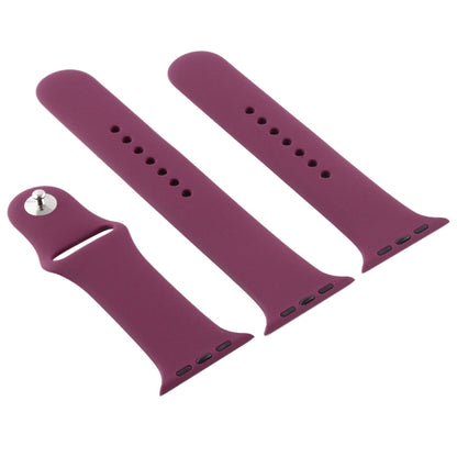 For Apple Watch Ultra 49mm & Watch Ultra 2 49mm / Series 9&8&7 45mm / SE 3&SE 2&6&SE&5&4 44mm / 3&2&1 42mm 3 in 1 Rubber Watch Band with Pin Buckle(Violet) by buy2fix