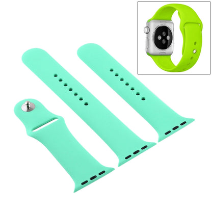 For Apple Watch Ultra 49mm & Watch Ultra 2 49mm / Series 9&8&7 45mm / SE 3&SE 2&6&SE&5&4 44mm / 3&2&1 42mm 3 in 1 Rubber Watch Band with Pin Buckle(Leave Fragrant Green) by buy2fix