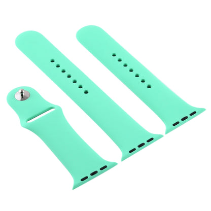 For Apple Watch Ultra 49mm & Watch Ultra 2 49mm / Series 9&8&7 45mm / SE 3&SE 2&6&SE&5&4 44mm / 3&2&1 42mm 3 in 1 Rubber Watch Band with Pin Buckle(Leave Fragrant Green) by buy2fix