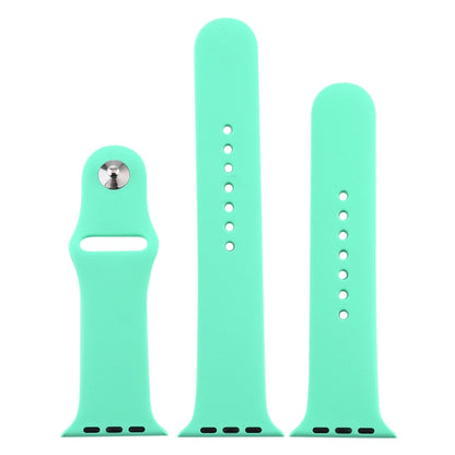 For Apple Watch Ultra 49mm & Watch Ultra 2 49mm / Series 9&8&7 45mm / SE 3&SE 2&6&SE&5&4 44mm / 3&2&1 42mm 3 in 1 Rubber Watch Band with Pin Buckle(Leave Fragrant Green) by buy2fix