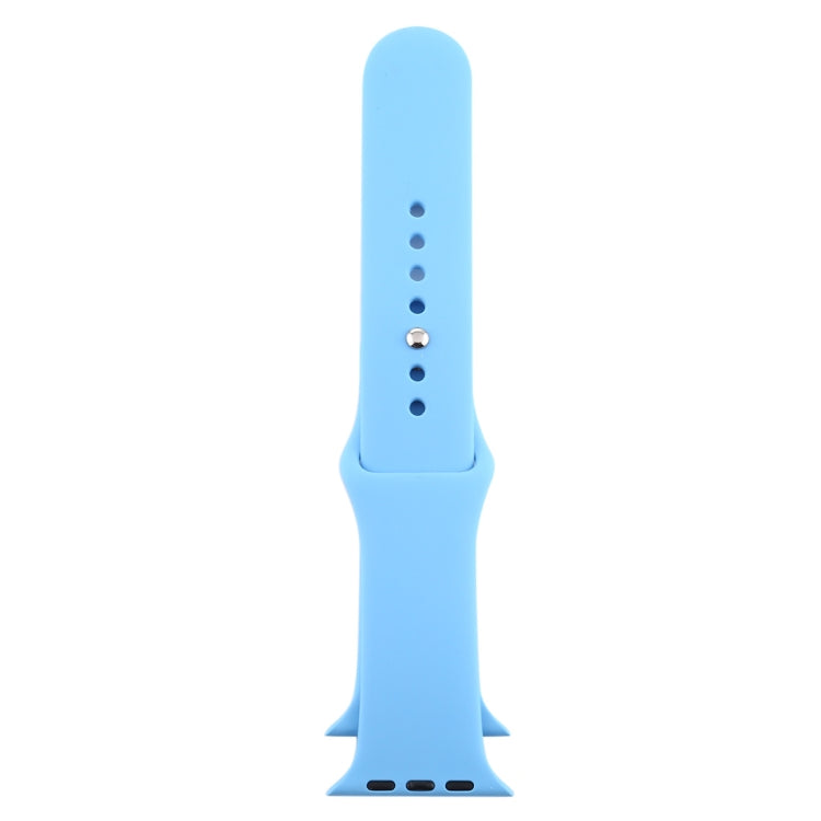 For Apple Watch Ultra 49mm & Watch Ultra 2 49mm / Series 9&8&7 45mm / SE 3&SE 2&6&SE&5&4 44mm / 3&2&1 42mm 3 in 1 Rubber Watch Band with Pin Buckle(Chrysanthemum Blue) by buy2fix