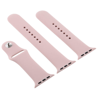 For Apple Watch Ultra 49mm & Watch Ultra 2 49mm / Series 9&8&7 45mm / SE 3&SE 2&6&SE&5&4 44mm / 3&2&1 42mm 3 in 1 Rubber Watch Band with Pin Buckle (Sand Pink) by buy2fix