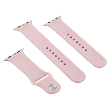 For Apple Watch Ultra 49mm & Watch Ultra 2 49mm / Series 9&8&7 45mm / SE 3&SE 2&6&SE&5&4 44mm / 3&2&1 42mm 3 in 1 Rubber Watch Band with Pin Buckle (Sand Pink) by buy2fix