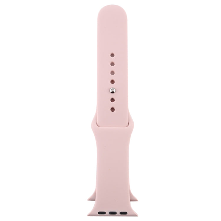 For Apple Watch Ultra 49mm & Watch Ultra 2 49mm / Series 9&8&7 45mm / SE 3&SE 2&6&SE&5&4 44mm / 3&2&1 42mm 3 in 1 Rubber Watch Band with Pin Buckle (Sand Pink) by buy2fix