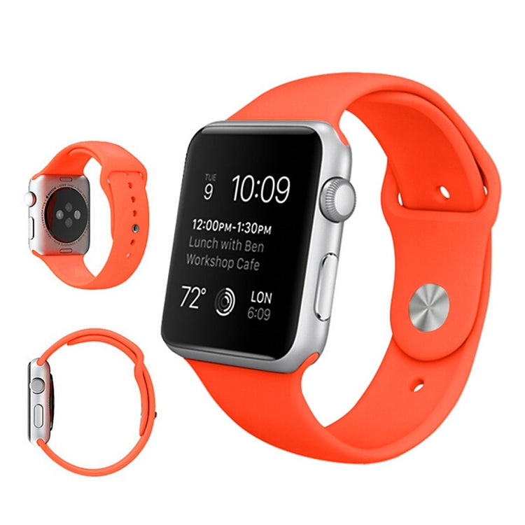 For Apple Watch Ultra 49mm & Watch Ultra 2 49mm / Series 9&8&7 45mm / SE 3&SE 2&6&SE&5&4 44mm / 3&2&1 42mm 3 in 1 Rubber Watch Band with Pin Buckle(Orange) by buy2fix