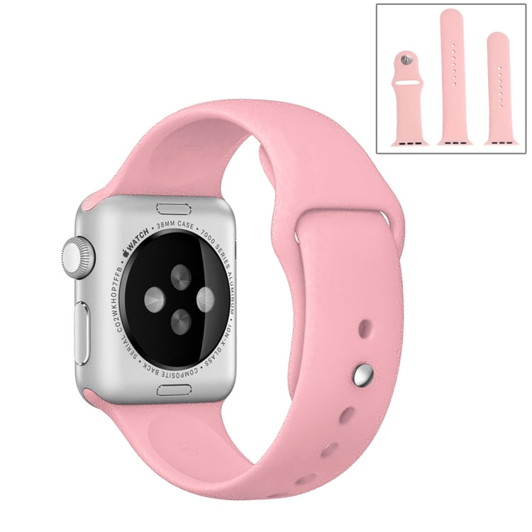 For Apple Watch Ultra 49mm & Watch Ultra 2 49mm / Series 9&8&7 45mm / SE 3&SE 2&6&SE&5&4 44mm / 3&2&1 42mm 3 in 1 Rubber Watch Band with Pin Buckle(Pink) by buy2fix