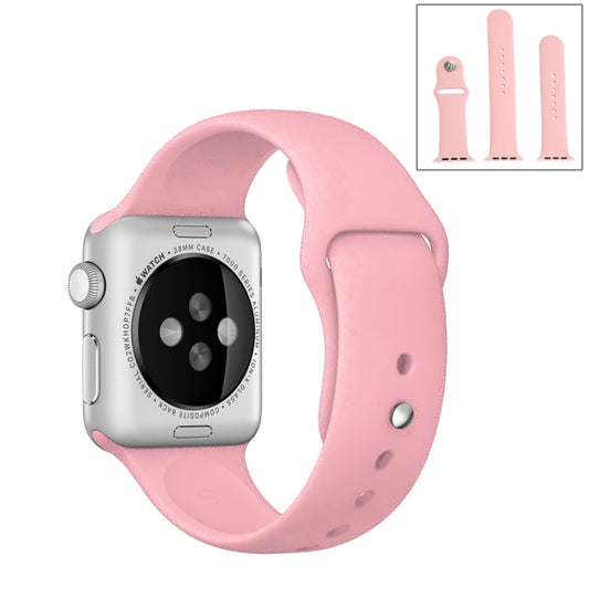 For Apple Watch Ultra 49mm & Watch Ultra 2 49mm / Series 9&8&7 45mm / SE 3&SE 2&6&SE&5&4 44mm / 3&2&1 42mm 3 in 1 Rubber Watch Band with Pin Buckle(Pink) by buy2fix