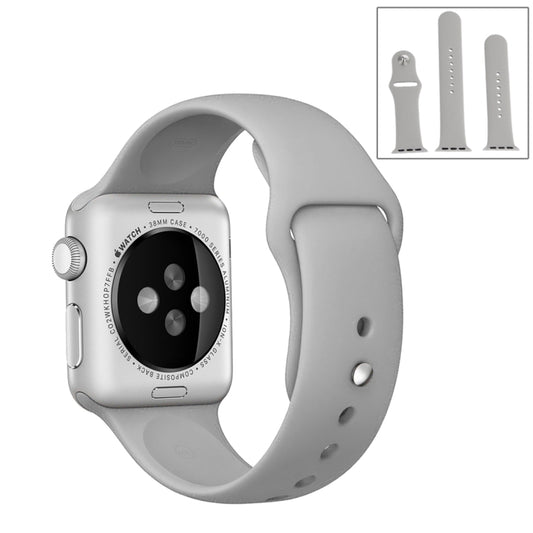 For Apple Watch Ultra 49mm & Watch Ultra 2 49mm / Series 9&8&7 45mm / SE 3&SE 2&6&SE&5&4 44mm / 3&2&1 42mm 3 in 1 Rubber Watch Band with Pin Buckle(Grey) by buy2fix