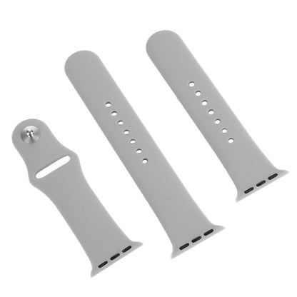 For Apple Watch Ultra 49mm & Watch Ultra 2 49mm / Series 9&8&7 45mm / SE 3&SE 2&6&SE&5&4 44mm / 3&2&1 42mm 3 in 1 Rubber Watch Band with Pin Buckle(Grey) by buy2fix