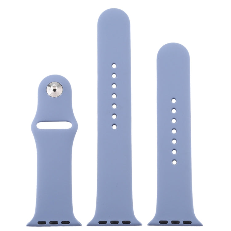 For Apple Watch Ultra 49mm & Watch Ultra 2 49mm / Series 9&8&7 45mm / SE 3&SE 2&6&SE&5&4 44mm / 3&2&1 42mm 3 in 1 Rubber Watch Band with Pin Buckle(Lavender Grey) by buy2fix