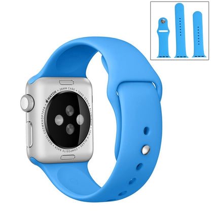 For Apple Watch Ultra 49mm & Watch Ultra 2 49mm / Series 9&8&7 45mm / SE 3&SE 2&6&SE&5&4 44mm / 3&2&1 42mm 3 in 1 Rubber Watch Band with Pin Buckle(Blue) by buy2fix