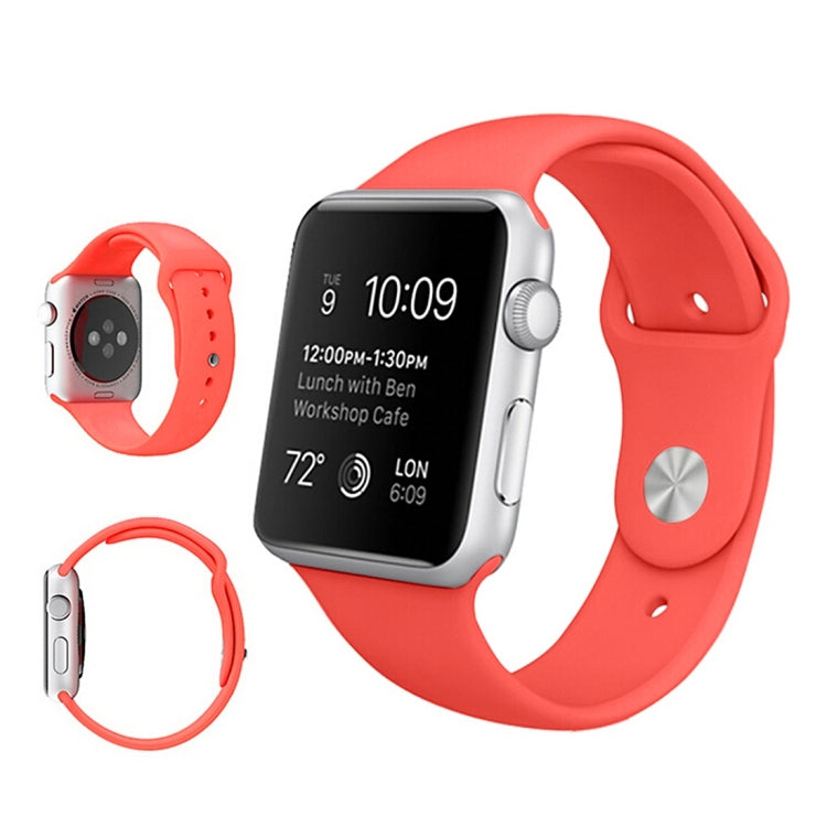 For Apple Watch Ultra 49mm & Watch Ultra 2 49mm / Series 9&8&7 45mm / SE 3&SE 2&6&SE&5&4 44mm / 3&2&1 42mm 3 in 1 Rubber Watch Band with Pin Buckle(Magenta) by buy2fix