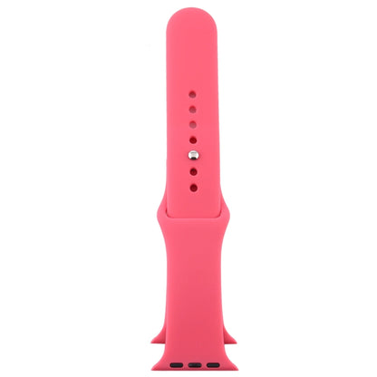 For Apple Watch Ultra 49mm & Watch Ultra 2 49mm / Series 9&8&7 45mm / SE 3&SE 2&6&SE&5&4 44mm / 3&2&1 42mm 3 in 1 Rubber Watch Band with Pin Buckle(Hibiscus Pink) by buy2fix