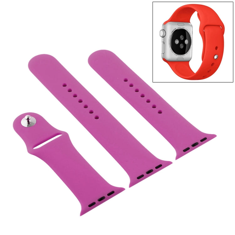 For Apple Watch Ultra 49mm & Watch Ultra 2 49mm / Series 9&8&7 45mm / SE 3&SE 2&6&SE&5&4 44mm / 3&2&1 42mm 3 in 1 Rubber Watch Band with Pin Buckle (Dragon Fruit) by buy2fix