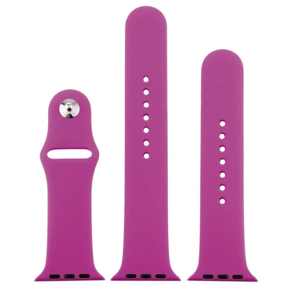 For Apple Watch Ultra 49mm & Watch Ultra 2 49mm / Series 9&8&7 45mm / SE 3&SE 2&6&SE&5&4 44mm / 3&2&1 42mm 3 in 1 Rubber Watch Band with Pin Buckle (Dragon Fruit) by buy2fix