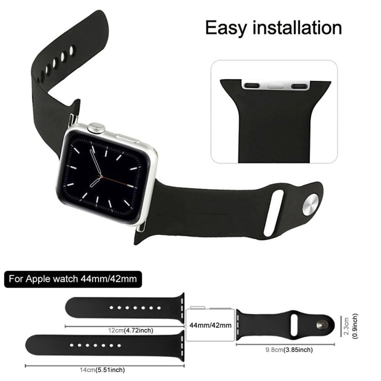 For Apple Watch Ultra 49mm & Watch Ultra 2 49mm / Series 9&8&7 45mm / SE 3&SE 2&6&SE&5&4 44mm / 3&2&1 42mm 3 in 1 Rubber Watch Band with Pin(Beige) Buckle by buy2fix