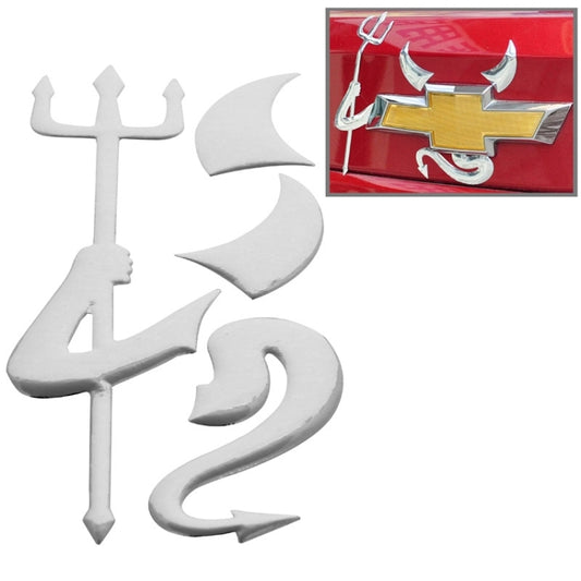 3D Demon Pattern Auto Emblem Logo Decoration Car Sticker, Size: 15cm x 5.5cm (approx.)(Silver) - Decorative Sticker by buy2fix | Online Shopping UK | buy2fix