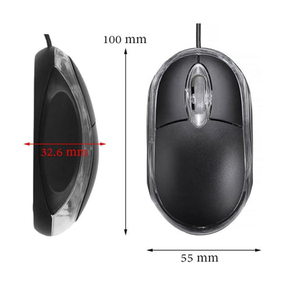 1000dpi Colorful Light USB Scroll Wheel Optical Mouse(Black) - Wired Mice by buy2fix | Online Shopping UK | buy2fix