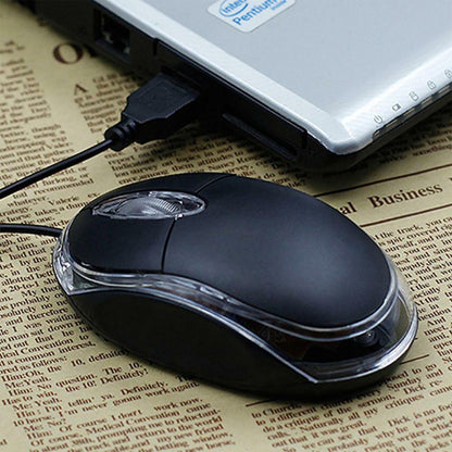 1000dpi Colorful Light USB Scroll Wheel Optical Mouse(Black) - Wired Mice by buy2fix | Online Shopping UK | buy2fix