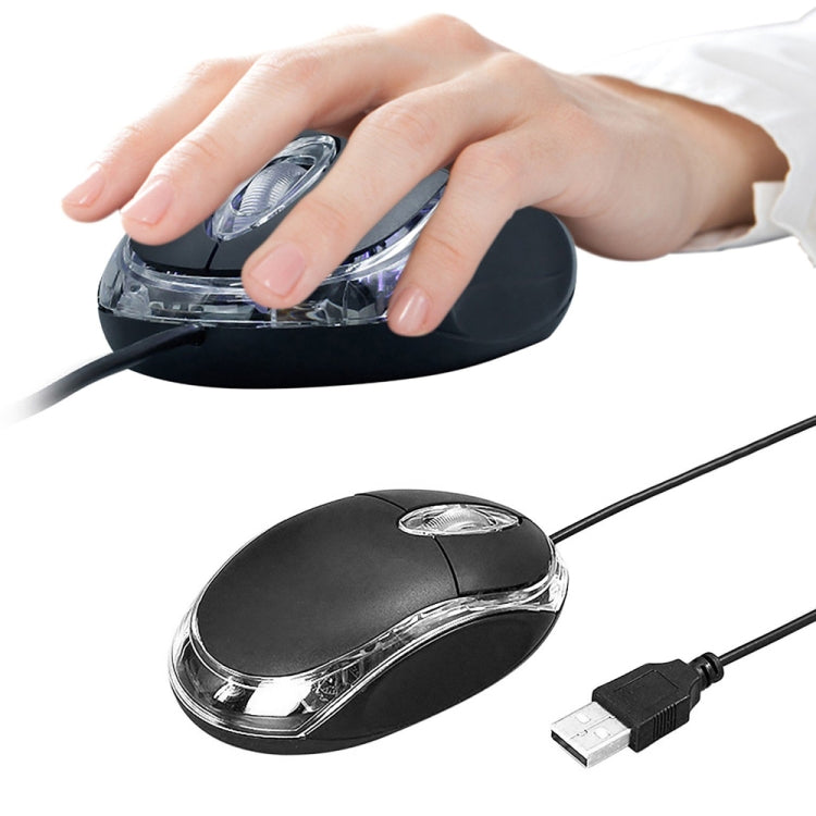 1000dpi Colorful Light USB Scroll Wheel Optical Mouse(Black) - Wired Mice by buy2fix | Online Shopping UK | buy2fix