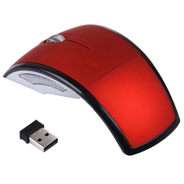 Wireless 2.4GHz 800-1200-1600dpi Snap-in Transceiver Folding Wireless Optical Mouse / Mice(Red) by buy2fix