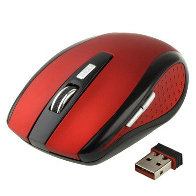 2.4 GHz 800~1600 DPI Wireless 6D Optical Mouse with USB Mini Receiver, Plug and Play, Working Distance up to 10 Meters (Red) by buy2fix