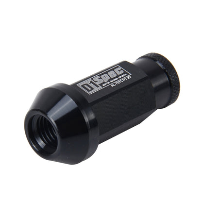 D1 Spec P1.5 M12x1.25 Racing Wheel Nut, Length: 50mm(Black) - Nuts & Bolts by buy2fix | Online Shopping UK | buy2fix
