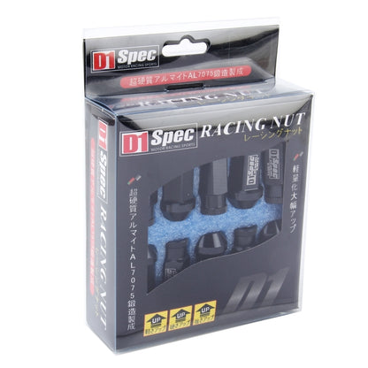 D1 Spec P1.5 M12x1.25 Racing Wheel Nut, Length: 50mm(Black) - Nuts & Bolts by buy2fix | Online Shopping UK | buy2fix
