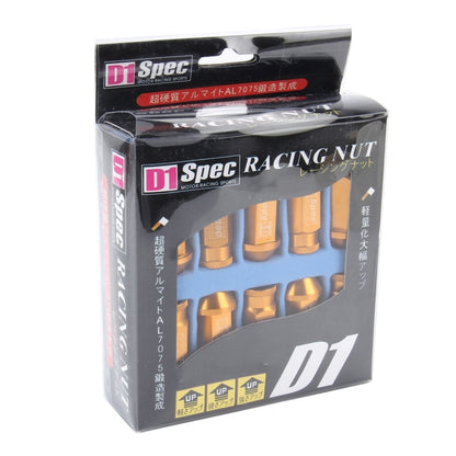 D1 Spec P1.5 M12x1.25 Racing Wheel Nut, Length: 50mm(Gold) - Nuts & Bolts by buy2fix | Online Shopping UK | buy2fix