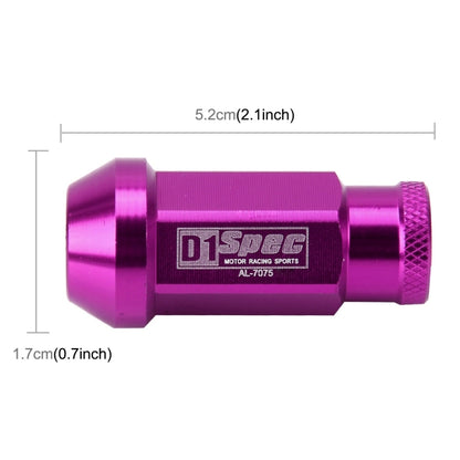D1 Spec P1.5 M12x1.25 Racing Wheel Nut, Length: 50mm(Purple) - Nuts & Bolts by buy2fix | Online Shopping UK | buy2fix