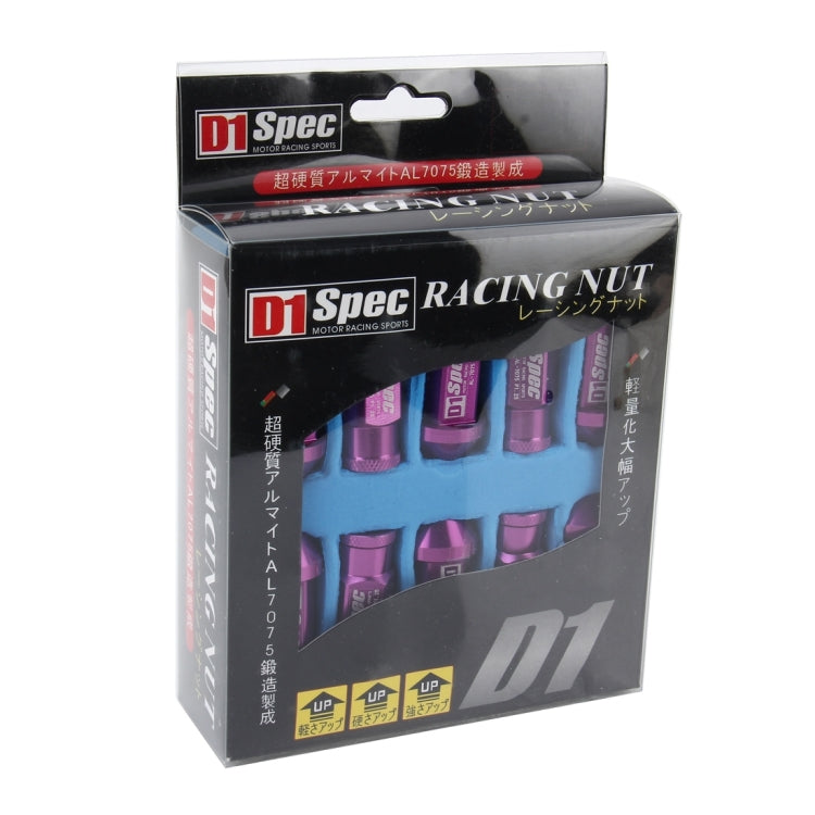 D1 Spec P1.5 M12x1.25 Racing Wheel Nut, Length: 50mm(Purple) - Nuts & Bolts by buy2fix | Online Shopping UK | buy2fix