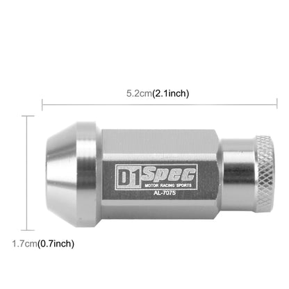 D1 Spec P1.5 M12x1.25 Racing Wheel Nut, Length: 50mm(Silver) - Nuts & Bolts by buy2fix | Online Shopping UK | buy2fix