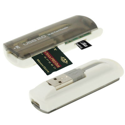 USB 2.0 Multi Card Reader, Support SD/MMC, MS, TF, M2 Card(Grey) by buy2fix