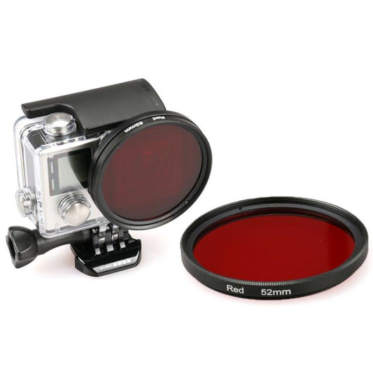 52mm Round Circle Color UV Lens Filter for GoPro HERO 4 / 3+(Red) - Lens Filter by buy2fix | Online Shopping UK | buy2fix