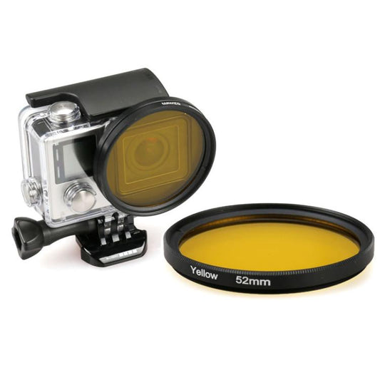 52mm Round Circle Color UV Lens Filter for GoPro HERO 4 / 3+(Yellow) - Lens Filter by buy2fix | Online Shopping UK | buy2fix