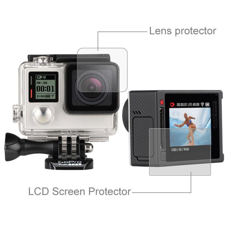 Ultra Clear LCD Screen Protector + Housing Glass Lens Protector Film for GoPro HERO4 Silver Camera - Protective Film by buy2fix | Online Shopping UK | buy2fix