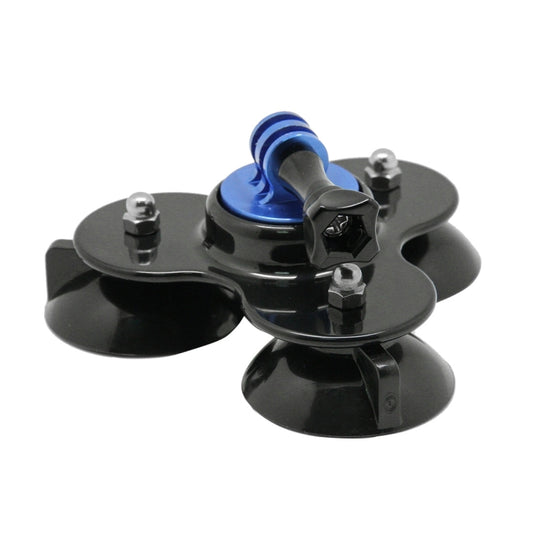 Triangle Direction Suction Cup Mount with Tripod Mount + Handle Screw for GoPro, Insta360, DJI and Other Action Cameras(Dark Blue) - Holder by buy2fix | Online Shopping UK | buy2fix